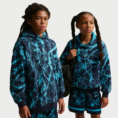 Nike Ja Kids' Club Fleece Oversized Basketball Hoodie In Blue