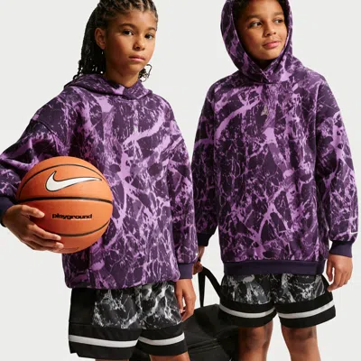 Nike Ja Kids' Club Fleece Oversized Basketball Hoodie In Purple