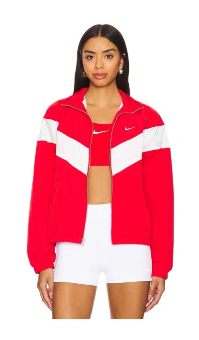 Nike Jacket In University Red & Sail