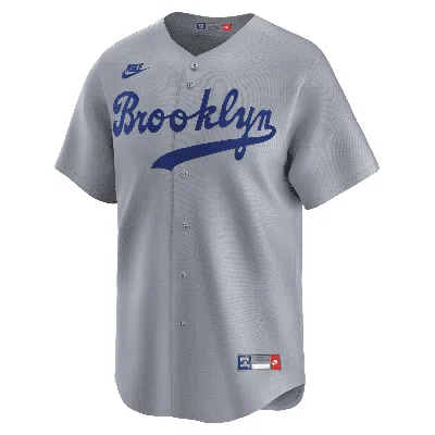 Nike Jackie Robinson Brooklyn Dodgers Cooperstown  Men's Dri-fit Adv Mlb Limited Jersey In Gray