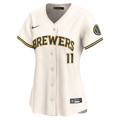 Nike Jackson Chourio Milwaukee Brewers Womenâs  Women's Dri-fit Adv Mlb Limited Jersey In Brown