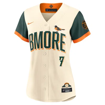 Nike Jackson Holliday Baltimore Orioles City Connect  Women's Mlb Stadium Jersey In Brown