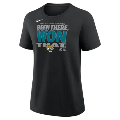 Nike Jacksonville Jaguars 2025 Afc South Champions Trophy  Women's Nfl T-shirt In Black