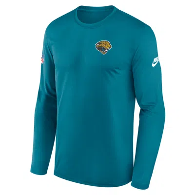 NIKE JACKSONVILLE JAGUARS ALT LEGEND SMALL LOGO  MEN'S DRI-FIT NFL LONG-SLEEVE T-SHIRT,1015885129