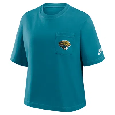 Nike Jacksonville Jaguars Rewind Pocket Boxy  Women's Nfl T-shirt In Green