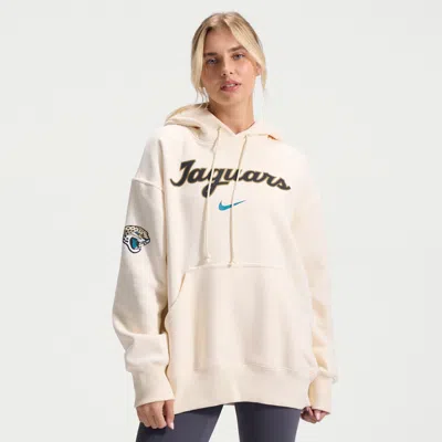 Nike Jacksonville Jaguars Rivalries Collection Phoenix  Women's Nfl Oversized Pullover Hoodie In White