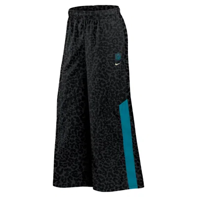 Nike Jacksonville Jaguars Rivalries Collection Wide-leg  Women's Nfl Mid-rise Woven Pants In Black