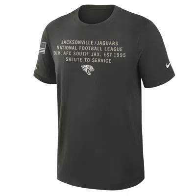 Nike Jacksonville Jaguars Salute To Service Slub  Men's Dri-fit Nfl T-shirt In Gray