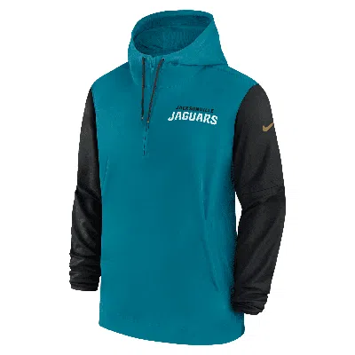 Nike Jacksonville Jaguars Sideline Pre-game Player  Men's Nfl 1/2-zip Hooded Jacket In Green
