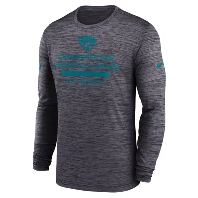 Nike Jacksonville Jaguars Sideline Team Issue Velocity  Men's Dri-fit Nfl Long-sleeve T-shirt In Gray