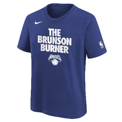 Nike Jalen Brunson New York Knicks Big Kids'  Nba T-shirt In Blue