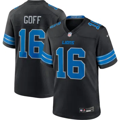 Nike Jared Goff Black Detroit Lions 2nd Alternate Game Jersey In Black