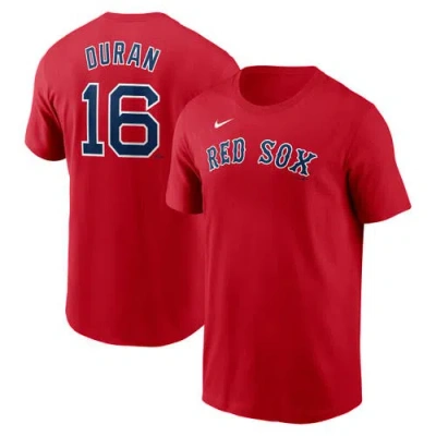 Nike Jarren Duran Red Boston Red Sox Fuse Name & Number T-shirt