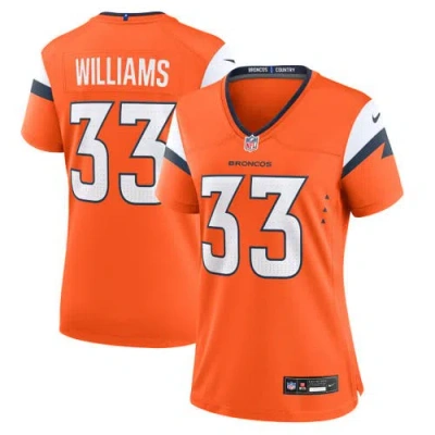 Nike Javonte Williams Orange Denver Broncos Mile High Collection Game Jersey