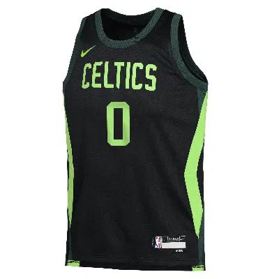 Nike Jayson Tatum Boston Celtics 2024/25 City Edition Big Kids'  Dri-fit Nba Swingman Jersey In Black