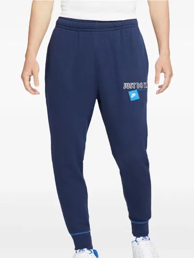 Nike Jdi French Terry Fleece "blue" Track Pants In 蓝色