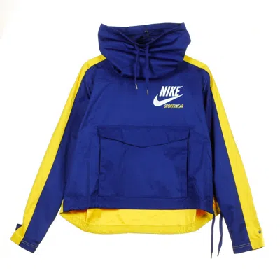 Nike Jkt Po Archive Women's Pull-on Windbreaker Deep Royal Blue/vivid Sulfur In Multi