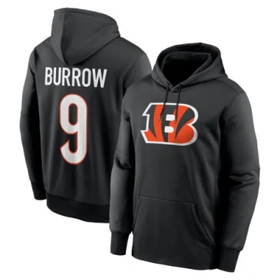 Nike Men's Joe Burrow Black Cincinnati Bengals Player Name Number Performance Pullover Hoodie