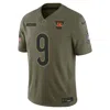 Nike Joe Burrow Cincinnati Bengals Salute To Service  Men's Dri-fit Nfl Limited Jersey In Brown