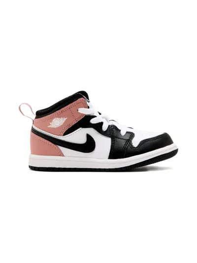 Nike Kids' Jordan 1 Leather-panel Sneakers In White