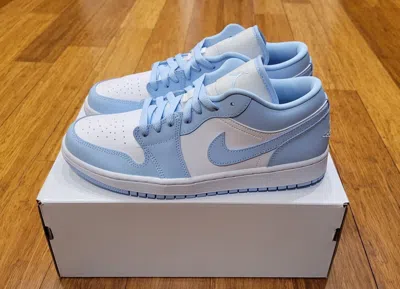Pre-owned Nike Jordan 1 Low Aluminum Ice Blue Dc0774-141 Women's Size 11.5 / Men's 10 In Multicolor