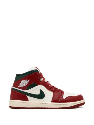 Nike Jordan 1 Mid Sneakers In Red
