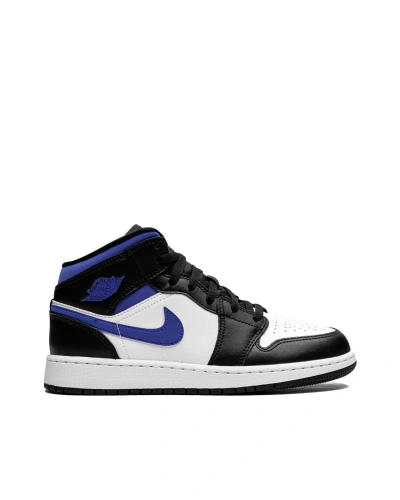 Nike Jordan 1 Mid White Black Royal (gs) In Blue