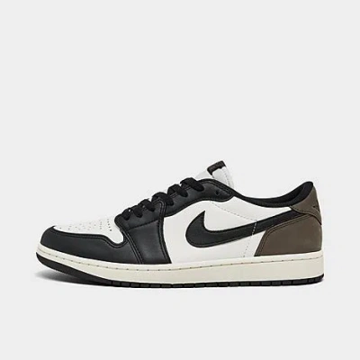 Nike Jordan Air Retro 1 Low Og Casual Shoes In White/black/dark Mocha