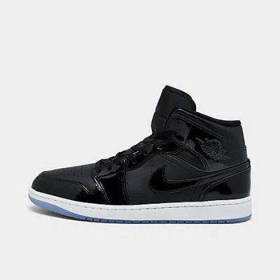 Nike Air Jordan Retro 1 Mid Se Casual Shoes In Black/dark Concord/white