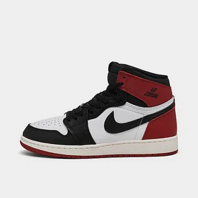Nike Jordan Big Kids' Air Retro 1 High Og Casual Shoes In White/varsity Red/sail/black