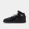 Nike Jordan Big Kids' Air Retro 1 Mid Casual Shoes In Black/black/white/wolf Grey