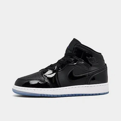 Nike Jordan Big Kids' Air Retro 1 Mid Se Casual Shoes In Black/dark Concord/white