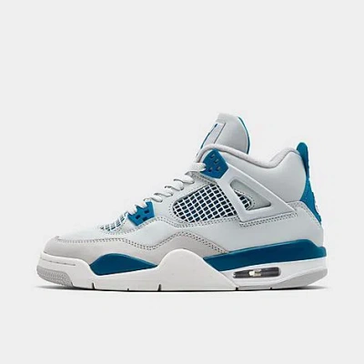 Nike Jordan Big Kids' Air Retro 4 Basketball Shoes In Off White/military Blue/neutral Grey