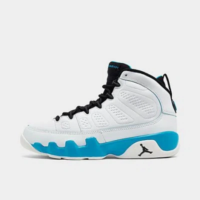 Nike Jordan Big Kids' Air Retro 9 Basketball Shoes In Summit White/black/dark Powder Blue