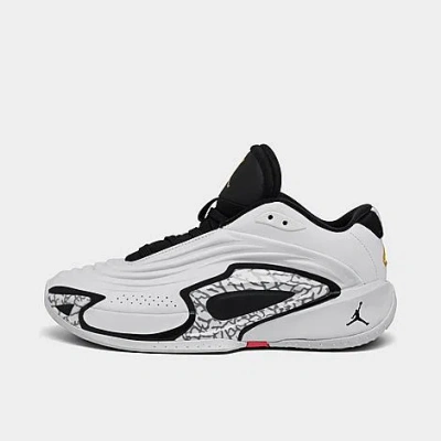Nike Jordan Big Kids' Jordan Luka 3 Basketball Shoes In White/metallic Gold/black/red Orbit