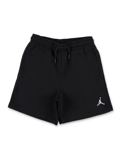 Nike Jordan Boy Cotton Bermuda Shorts With Drawstring & Pockets In Nero