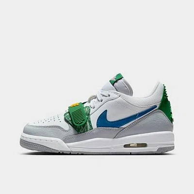 Nike Jordan Boys' Big Kids' Legacy 312 Low Off-court Casual Shoes In White/wolf Grey/pine Green/industrial Blue