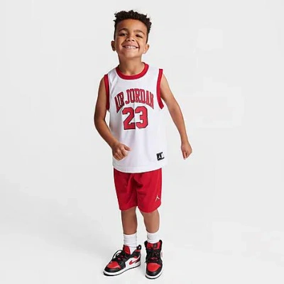 Nike Jordan Boys' Little Kids' Hbr Muscle Tank And Shorts Set In White/red