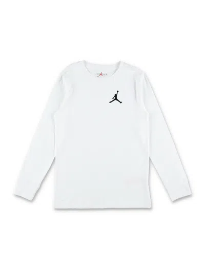 Nike Jordan Boys Long-sleeve Graphic T-shirt In Bianco