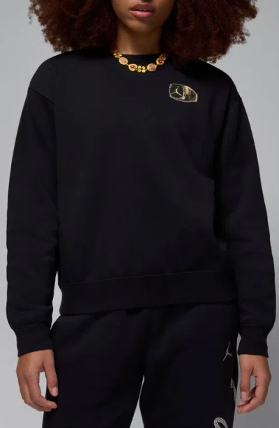 Nike Jordan Brooklyn Fleece Crewneck Sweatshirt In Black