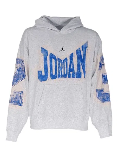 Nike Jordan Brooklyn Logo-print Hoodie In Gray
