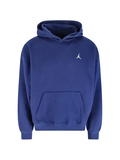 Nike Jordan Brooklyn Logo-embroidered Hoodie In Blue