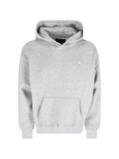 Nike Jordan Brooklyn Logo-embroidered Hoodie In Gray