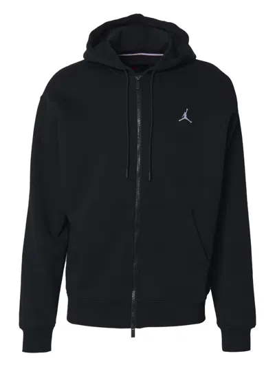 Nike Jordan Brooklyn Zip-up Logo Hoodie In Black