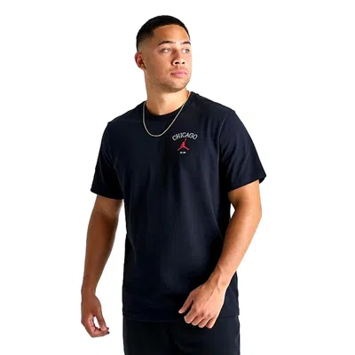 Nike Jordan Chi City T-shirt Black/white-red Hf1155-010 Men's