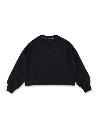 Nike Jordan Cropped Fleece Sweatshirt For Kids In Black