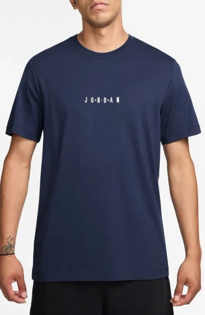 Nike Jordan Embroidered Crewneck T-shirt In Blue