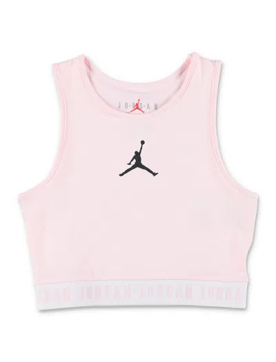 Nike Jordan Girls' Jordan Sleeveless Logo Top With Elasticated Underband In Rosa