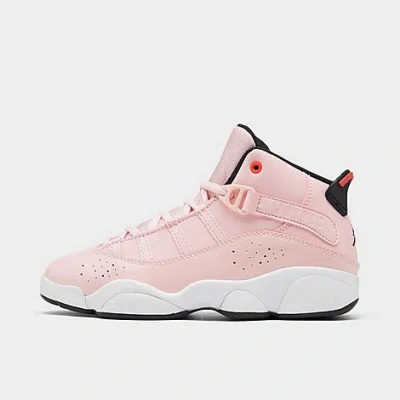 Nike Jordan Girls' Little Kids' Air 6 Rings Basketball Shoes In Atmosphere/black/white/infrared 23
