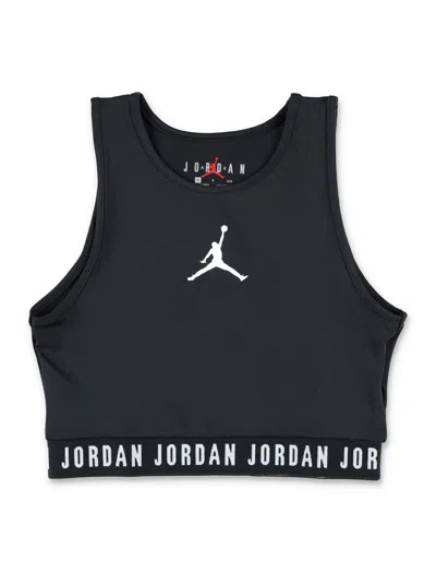 Nike Jordan Girls Logo Sports Bra Tank Top In Nero